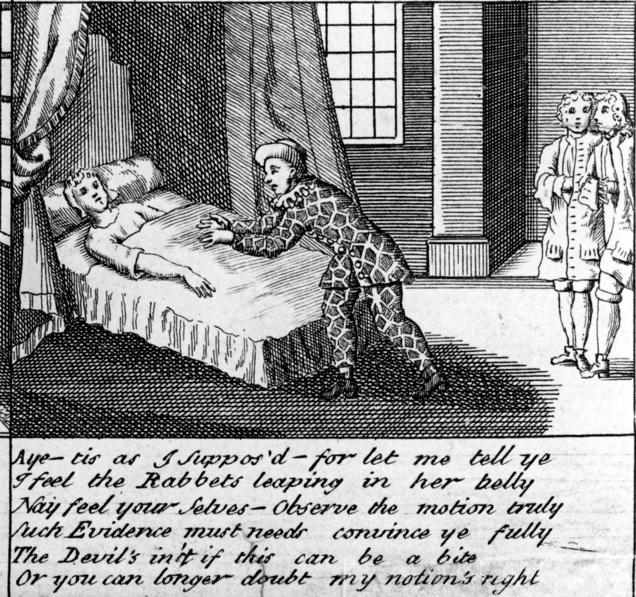De Dokter in Arbeid, of de Nieuwe Gril uit Guildford, c.1726 door English School