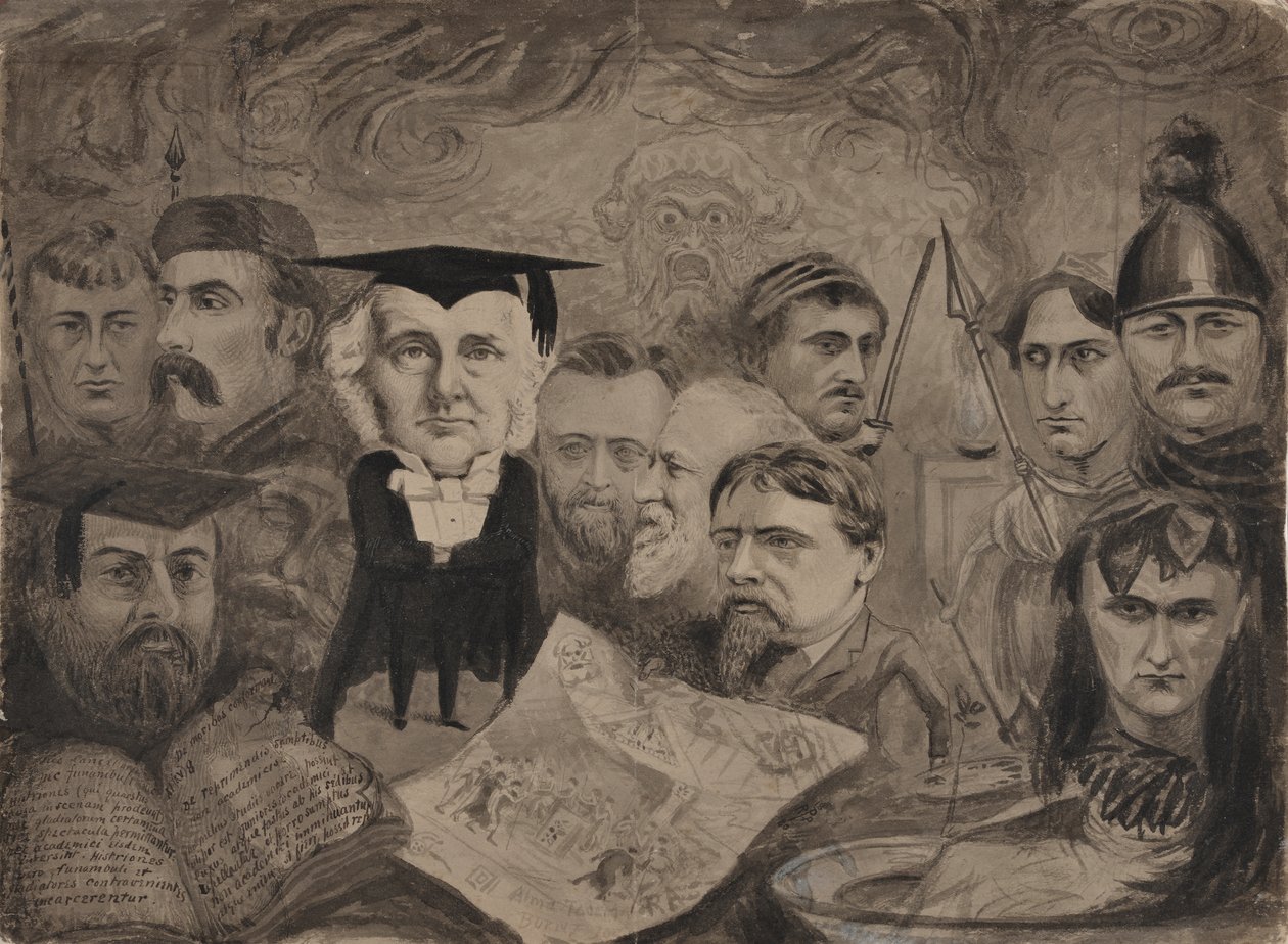 Het drama in Oxford in 1880 (Pen, inkt, grijs gewassen) door English School