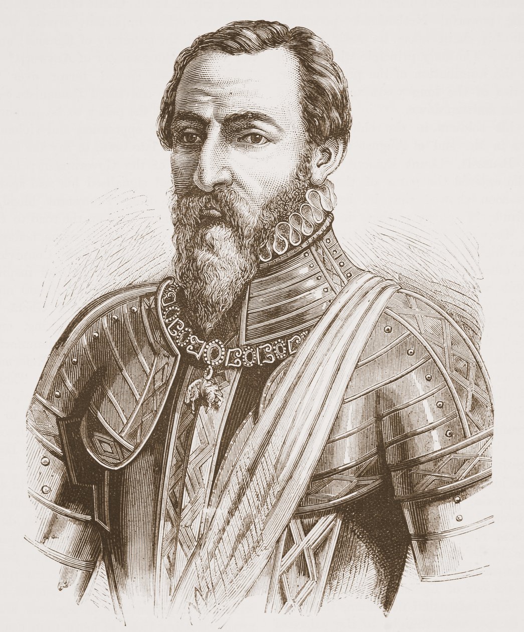 De hertog van Alva (naar het portret door Titiaan), illustratie uit De Geschiedenis van het Protestantisme door James Aitken Wylie, 1878 door English School