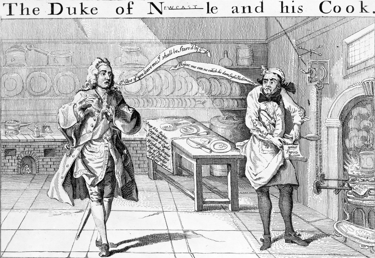 De Hertog van Newcastle en zijn Kok, ca. 1745 door English School