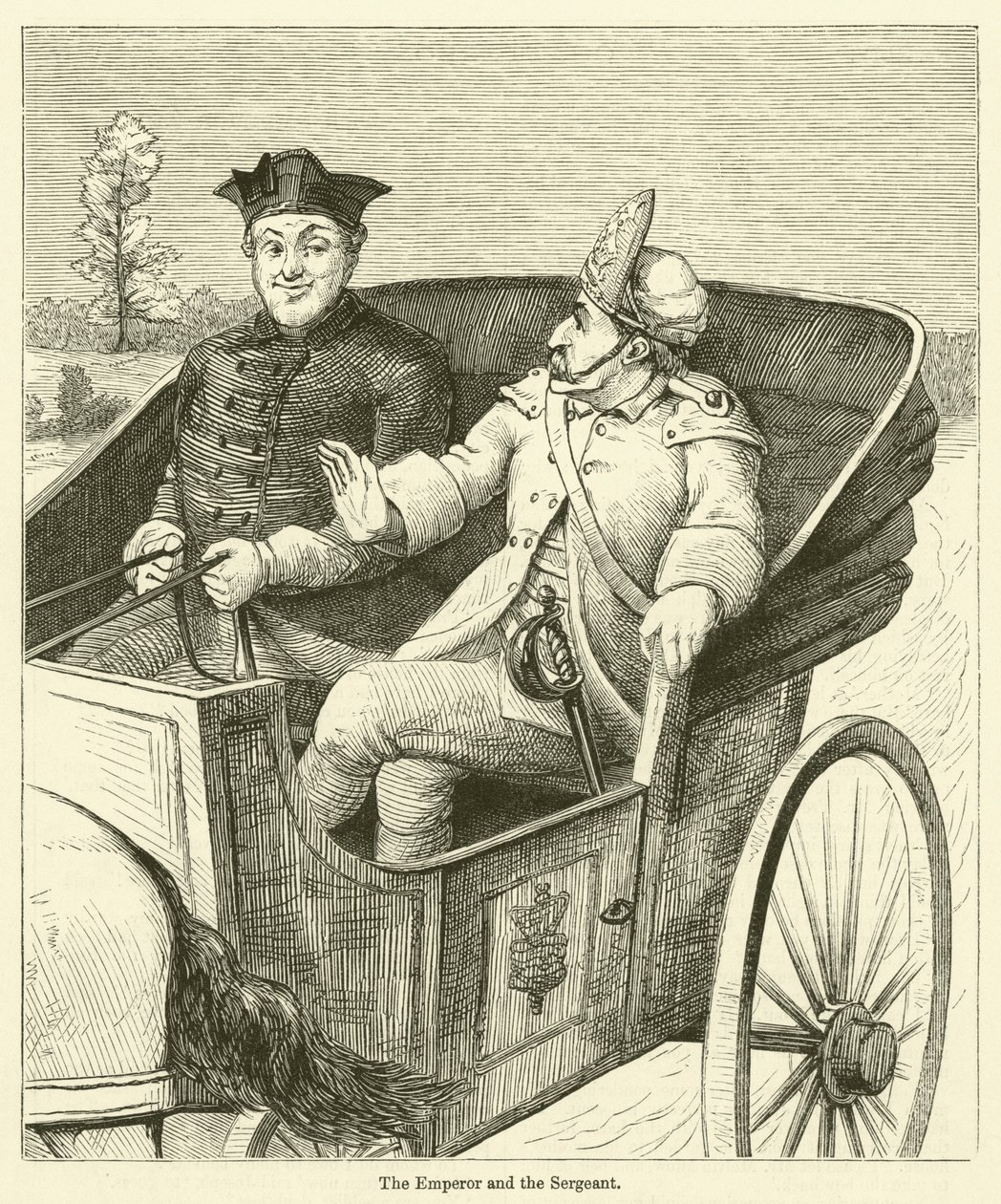 De keizer en de sergeant (gravure) door English School