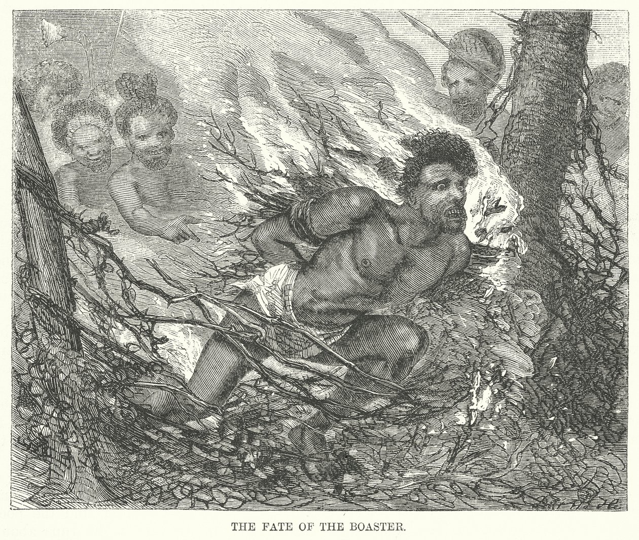 Het lot van de opschepper (gravure) door English School