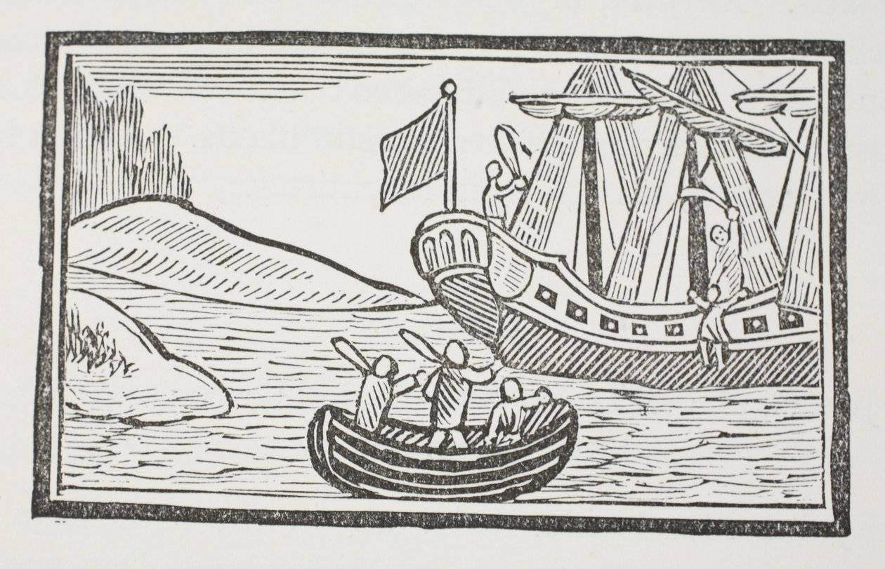 De buitenlandse reizen van Sir John Mandeville, illustratie uit Chap-books van de achttiende eeuw door John Ashton, uitgegeven 1882 door English School
