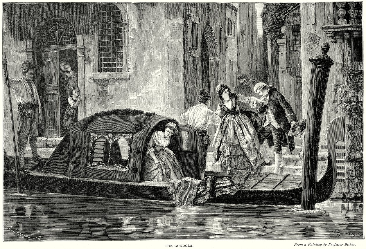 De gondel (gravure) door English School