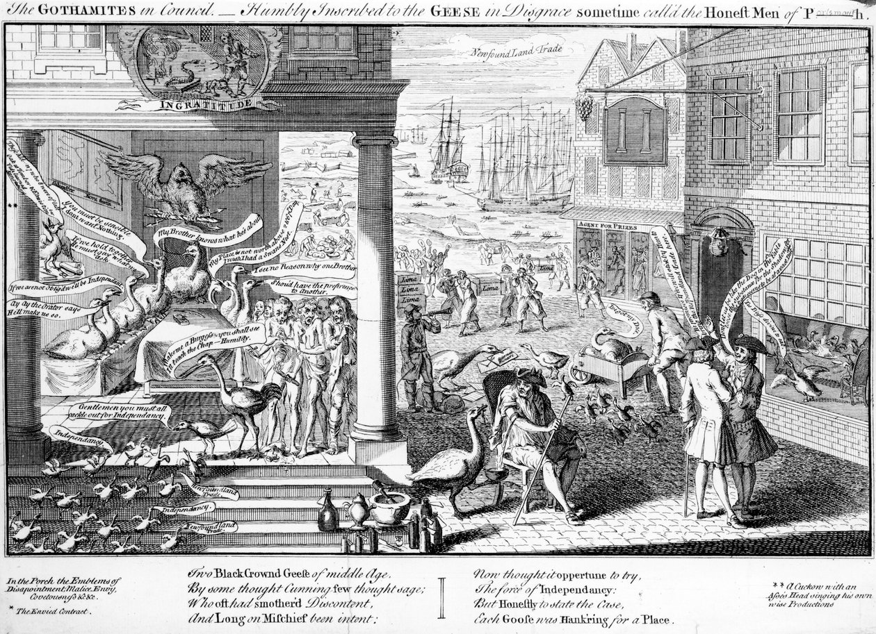 De Gothamieten in Raad, 1761 door English School
