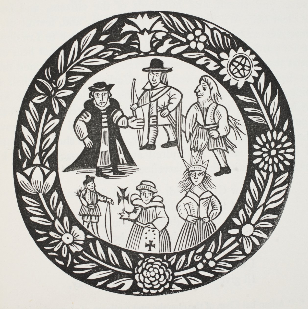 De geschiedenis van Adam Bell, Clim of the Clough en William of Cloudeslie, illustratie uit Chap-books van de achttiende eeuw door John Ashton, uitgegeven 1882 door English School