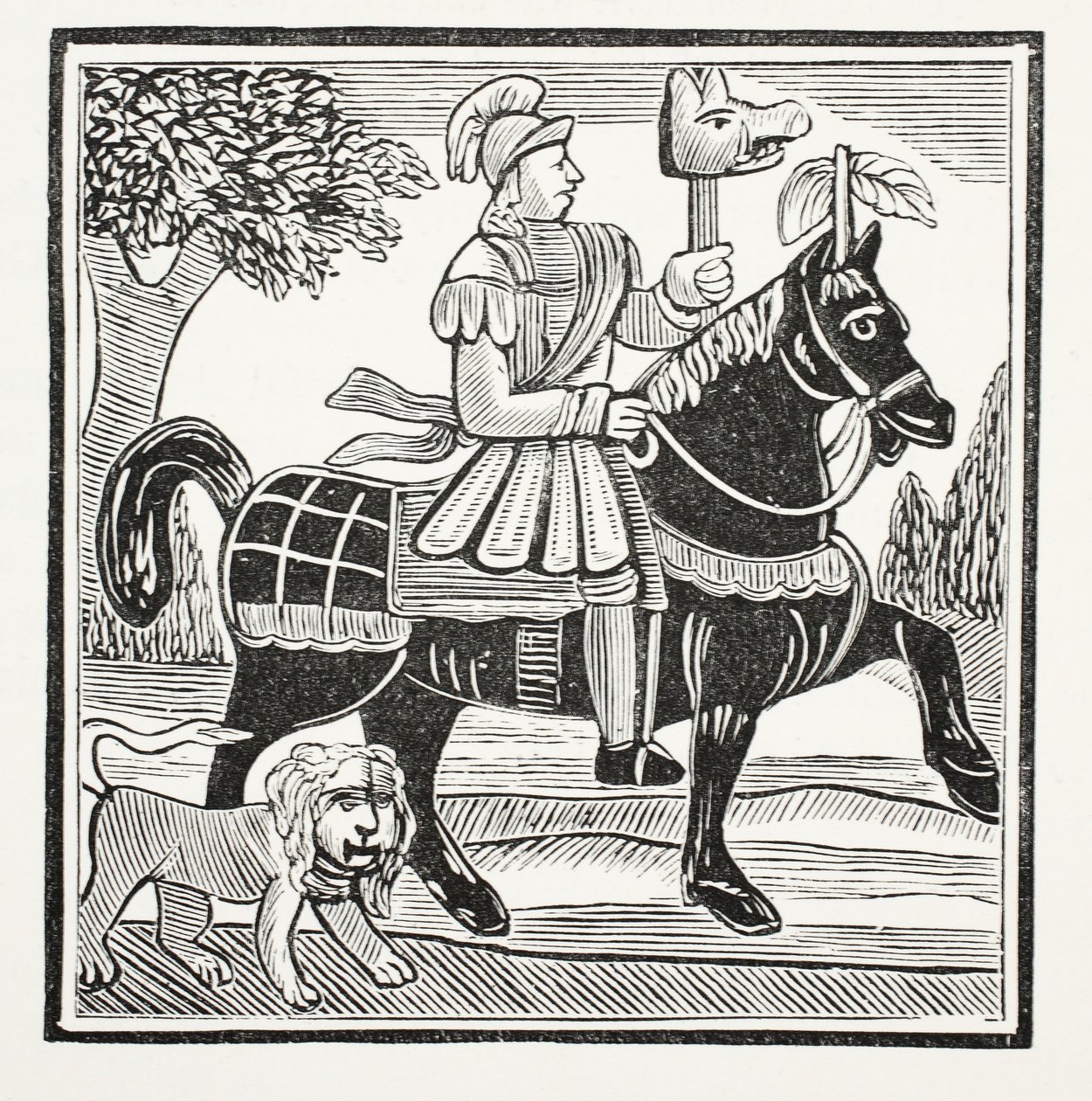 De Geschiedenis van Guy, Graaf van Warwick, illustratie uit Chap-books van de Achttiende Eeuw door John Ashton, uitgegeven 1882 door English School