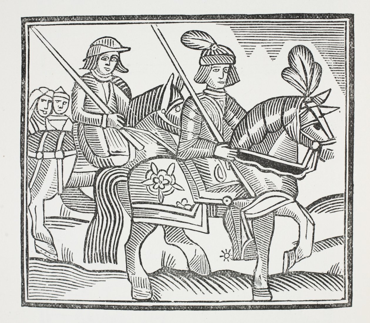 De Geschiedenis van het Leven en de Dood van die Edele Ridder Sir Bevis van Southampton, illustratie uit Chap-books van de Achttiende Eeuw door John Ashton, uitgegeven 1882 door English School