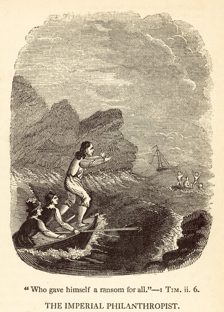 De keizerlijke filantroop (gravure) door English School