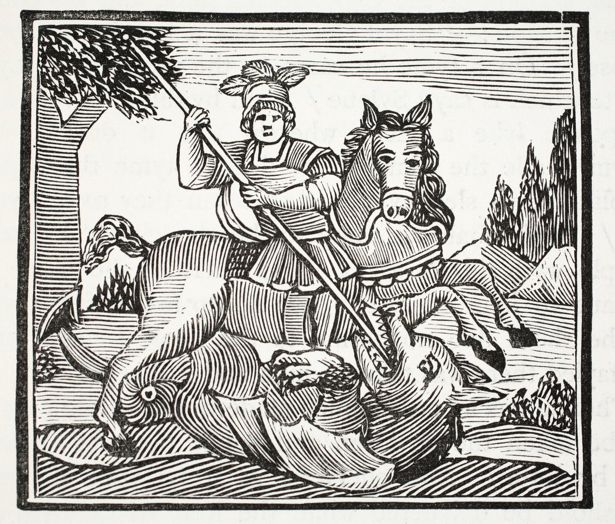 Het Leven en de Dood van St. George, de Edele Kampioen van Engeland, illustratie uit Chap-books van de Achttiende Eeuw door John Ashton, uitgegeven 1882 door English School