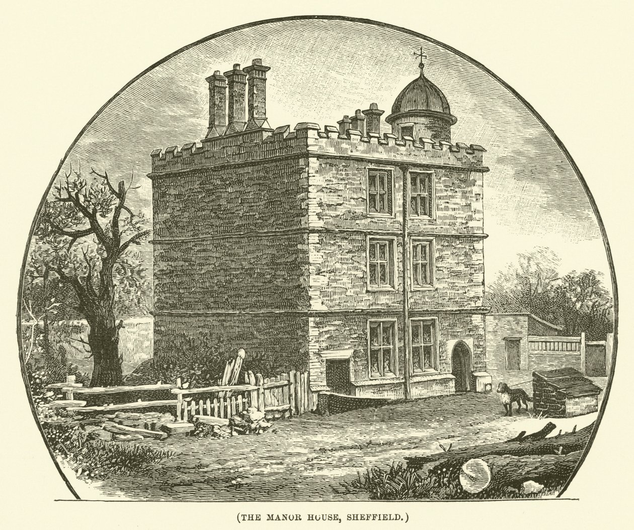 The Manor House, Sheffield (gravure) door English School