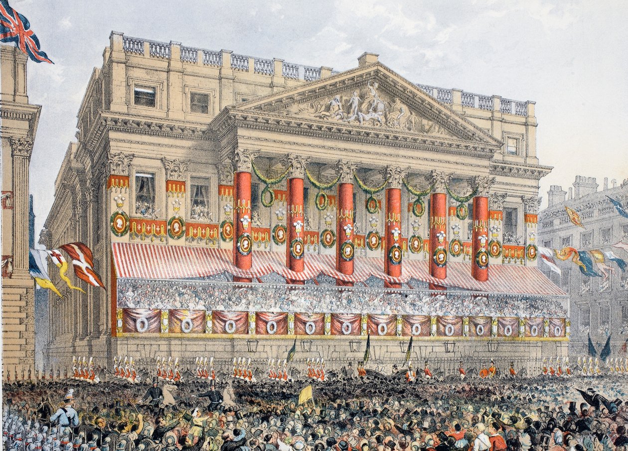 Het Mansion House, 7 maart 1863, uit A Memorial of the Marriage of Edward VII and Alexandra of Denmark, pub. 1864 door English School