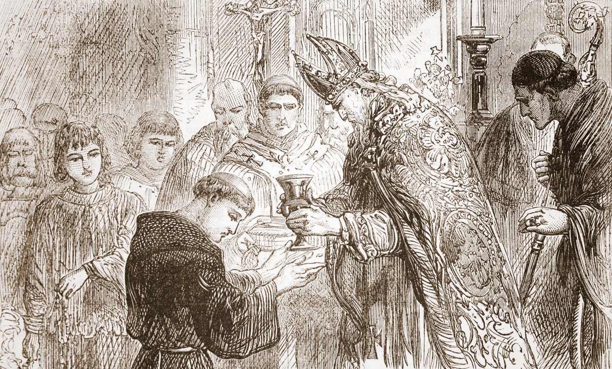 De wijding van Luther tot het priesterschap, illustratie uit The History of Protestantism door James Aitken Wylie (1808-1890), gepubliceerd 1878 door English School