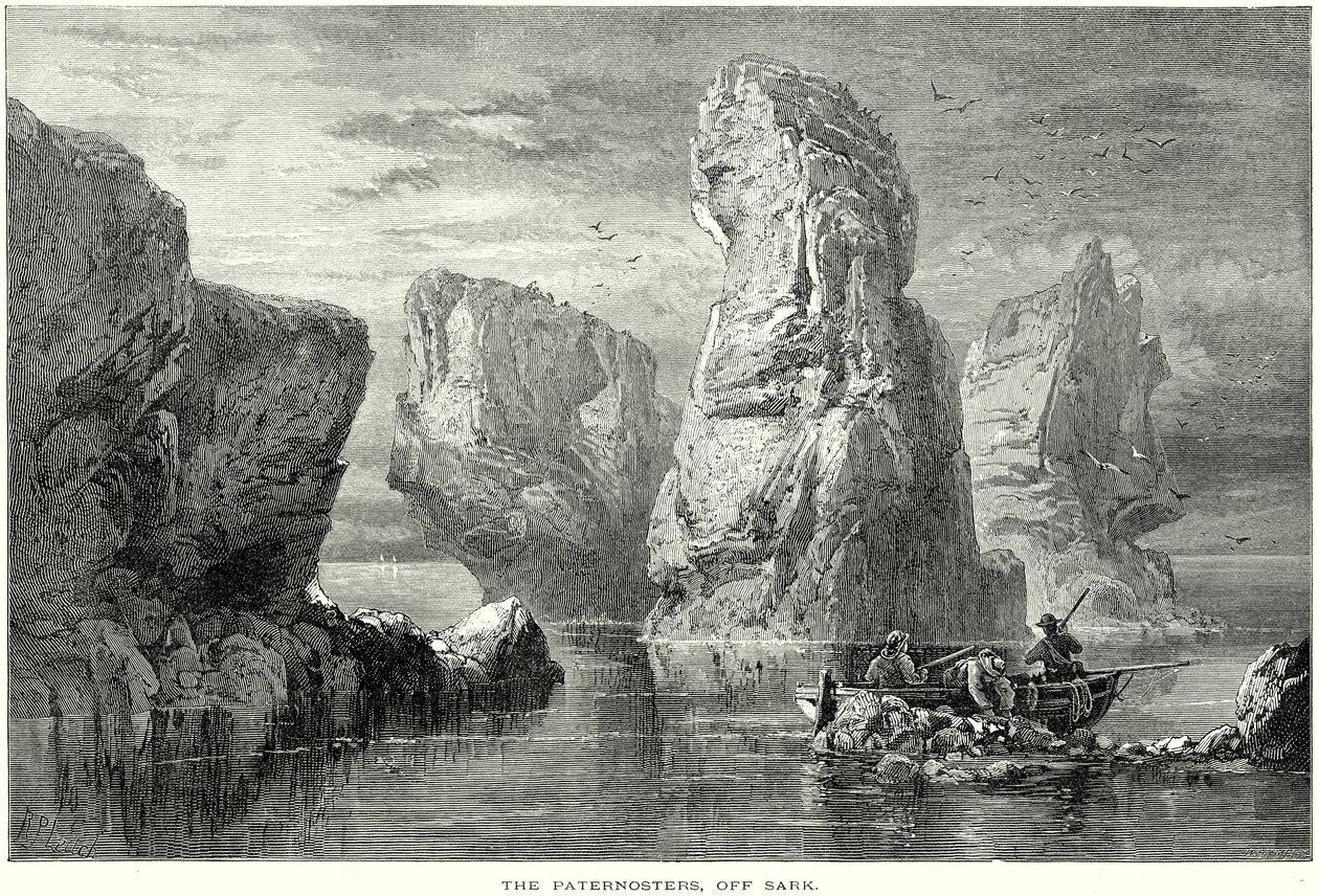 De Paternosters, bij Sark (gravure) door English School