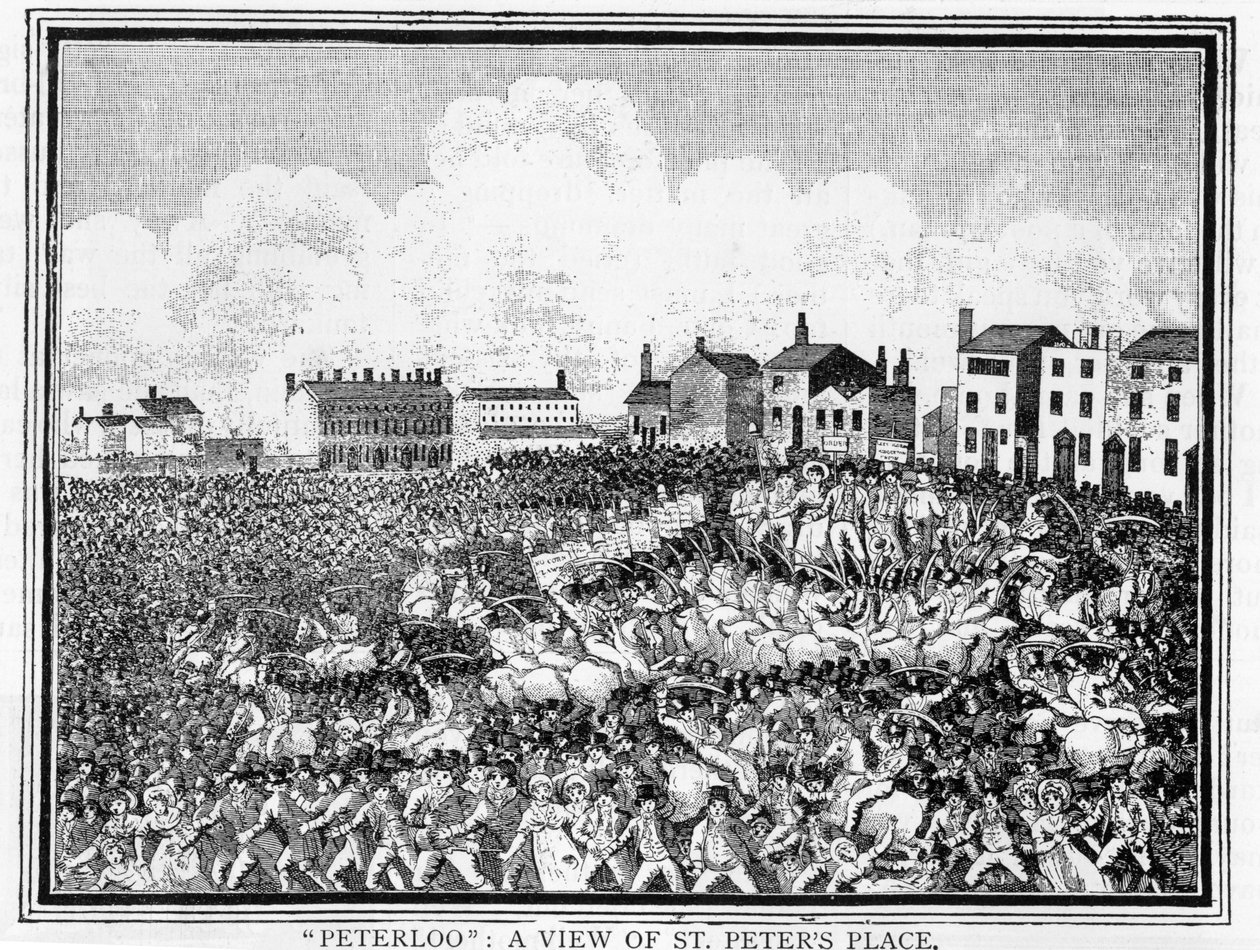 Het Peterloo Bloedbad, Een Uitzicht op St. Peters Plaats door English School