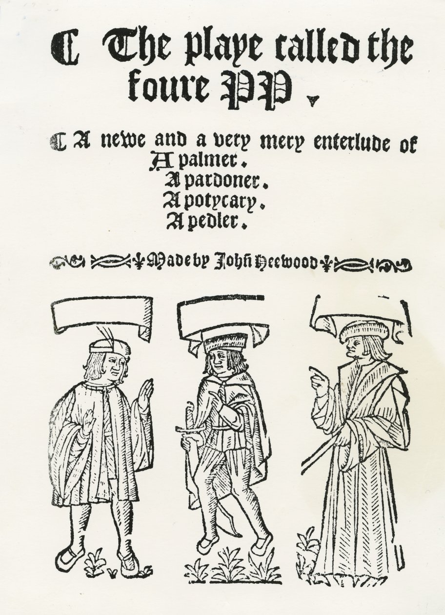 Het toneelstuk genaamd de vier PP, ca. 1530 door English School