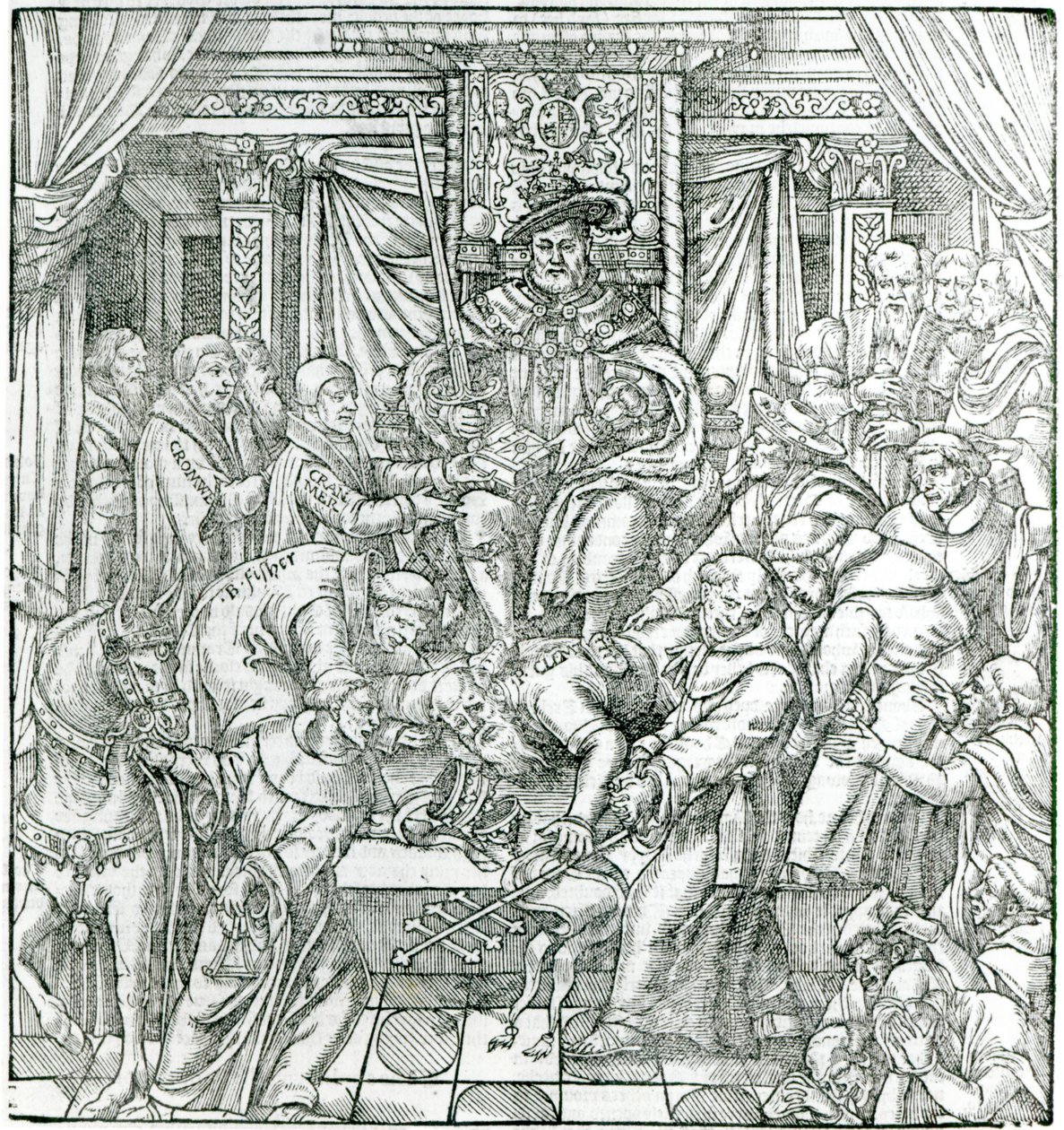 De Paus onderdrukt door Koning Hendrik VIII, 1534 door English School