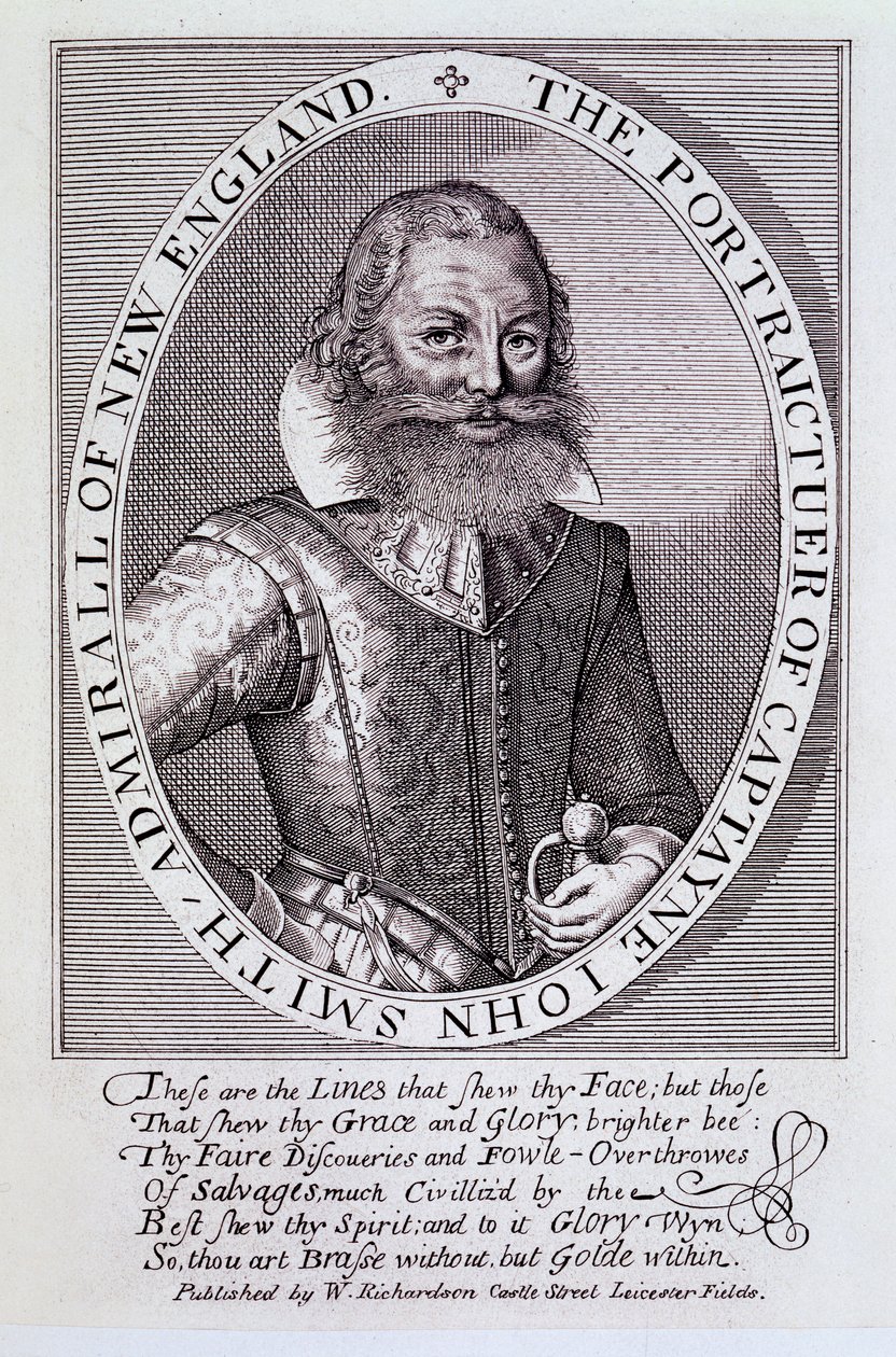 Het portret van Kapitein John Smith, Admiraal van New England door English School