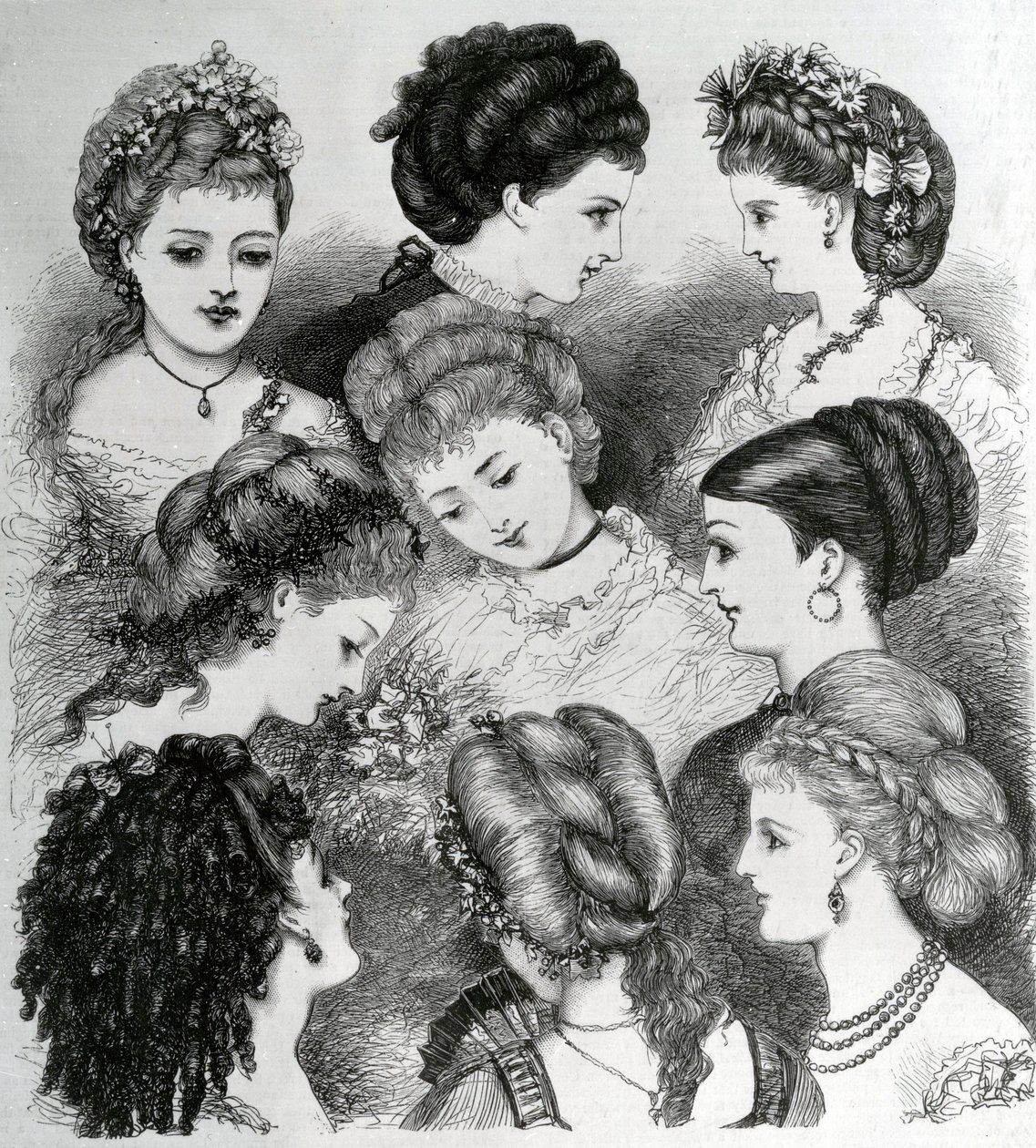 De huidige haarmode, 1870 door English School
