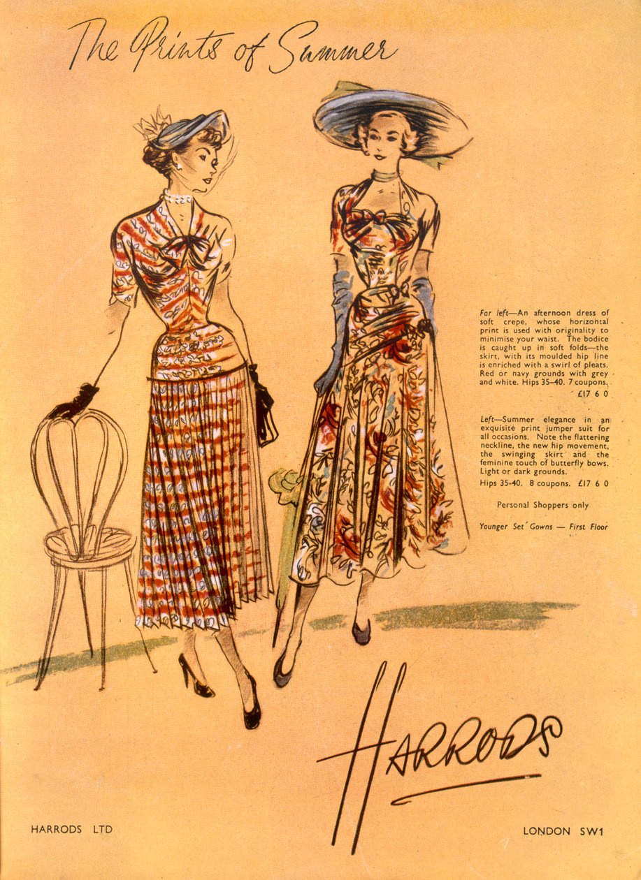 De Prenten van de Zomer, van Harrods Ltd juni 1948 door English School