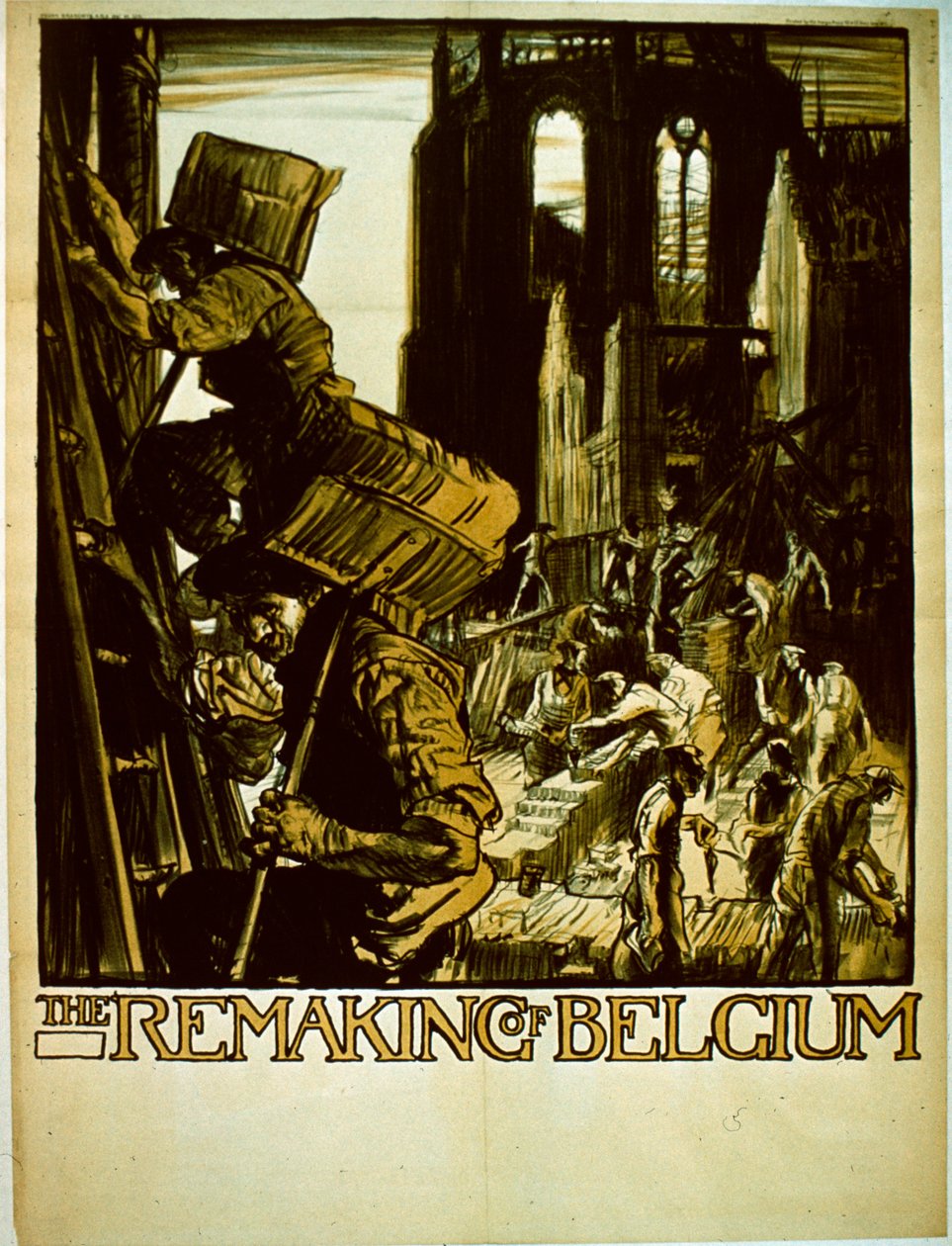 De heropbouw van België, ca. 1918 door English School