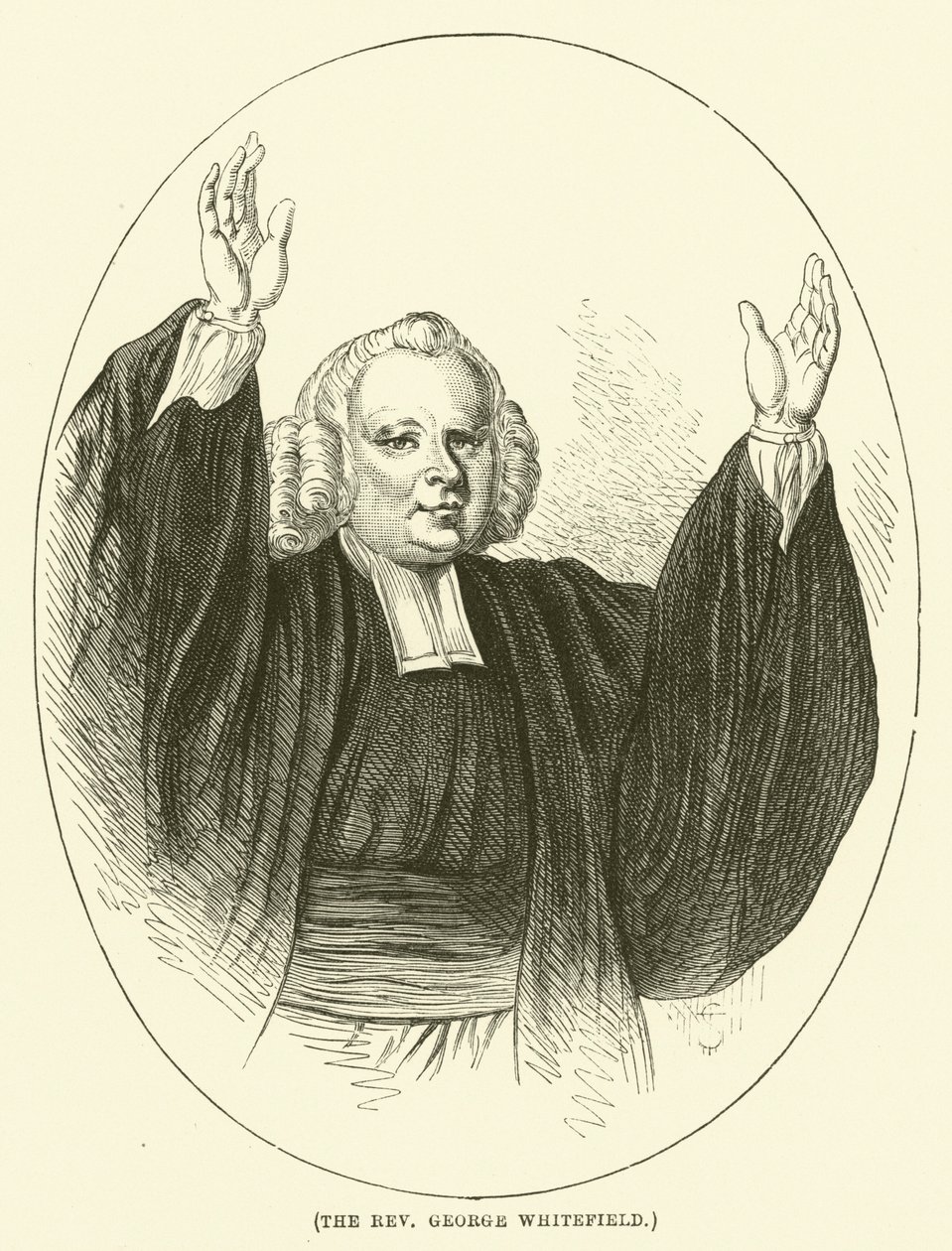 Dominee George Whitefield (gravure) door English School