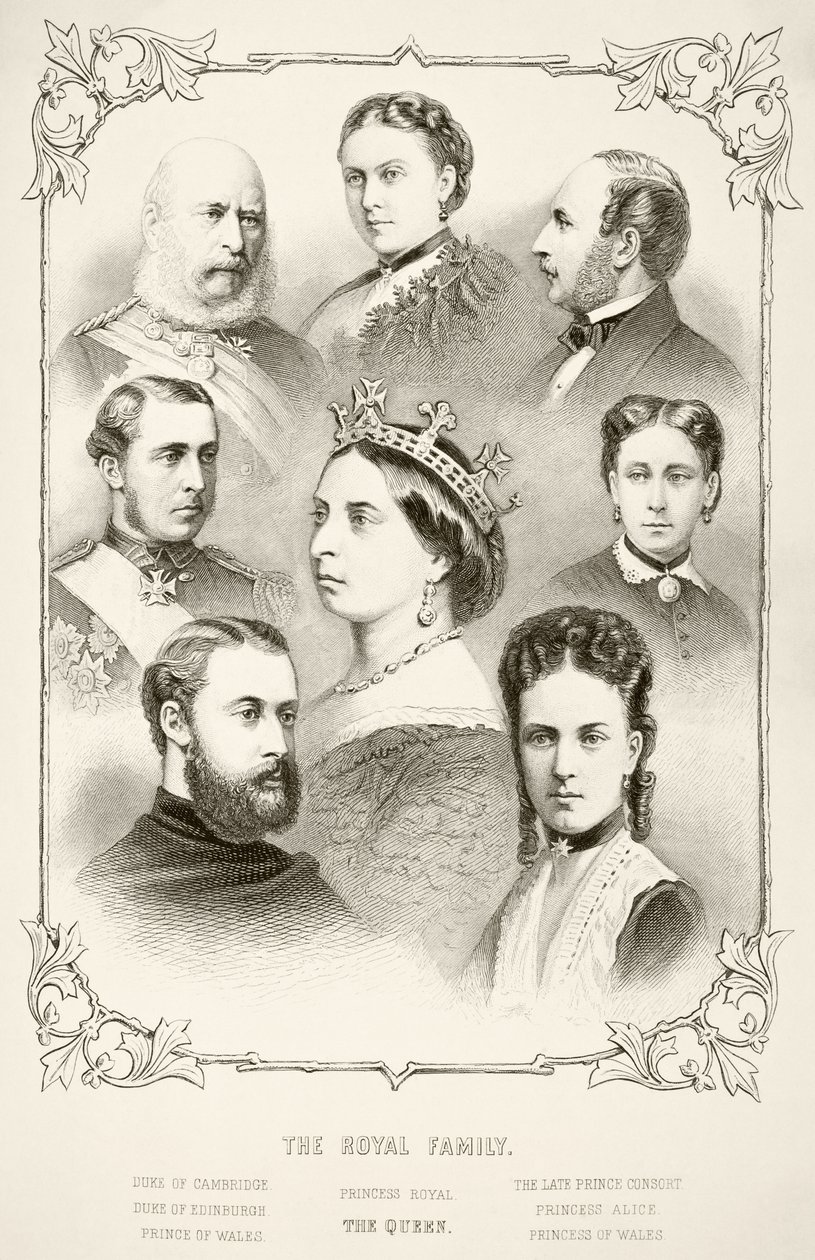 De koninklijke familie van koningin Victoria, uit 