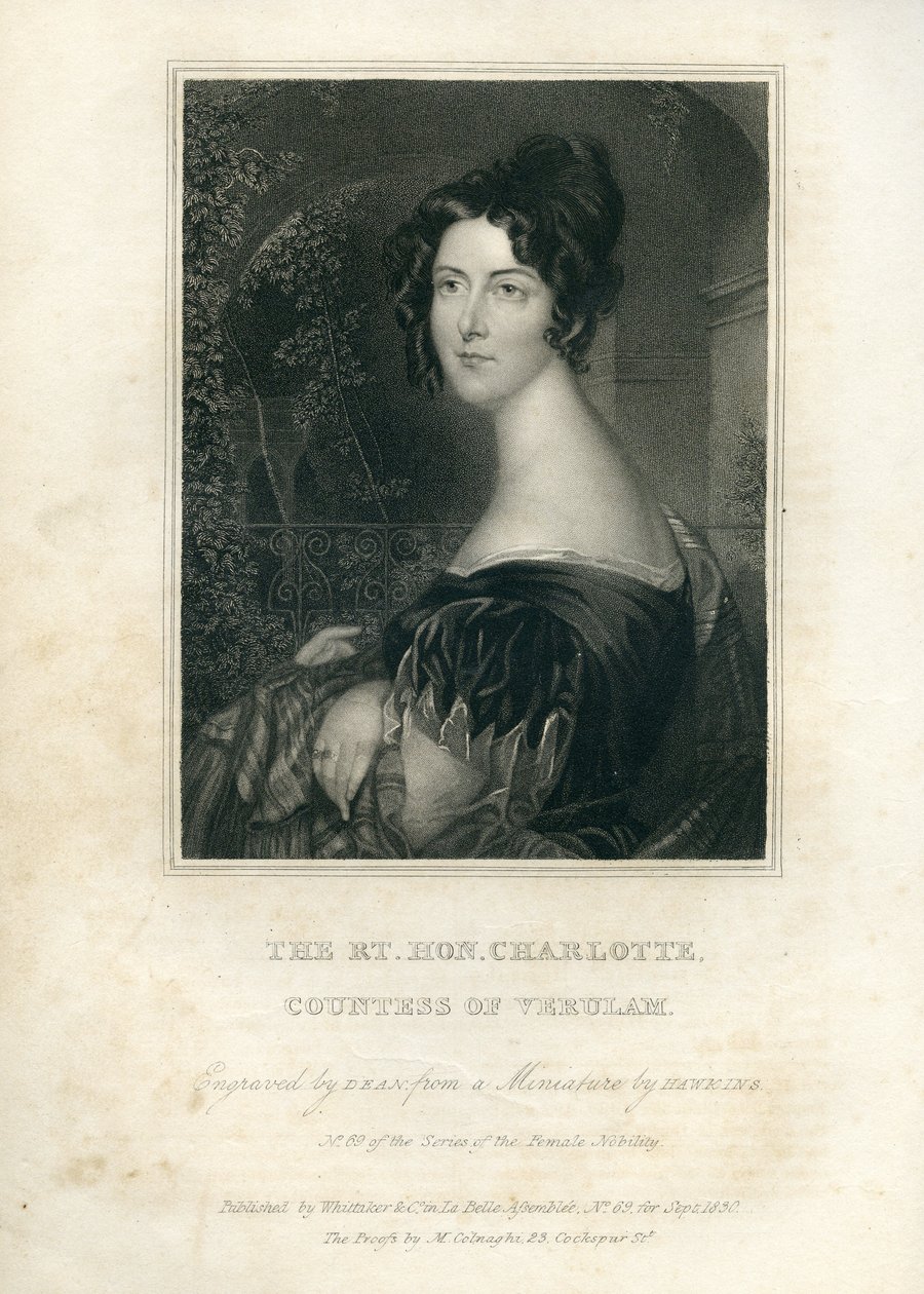 De zeer eerbiedwaardige Charlotte, gravin van Verulam, 1830 door English School