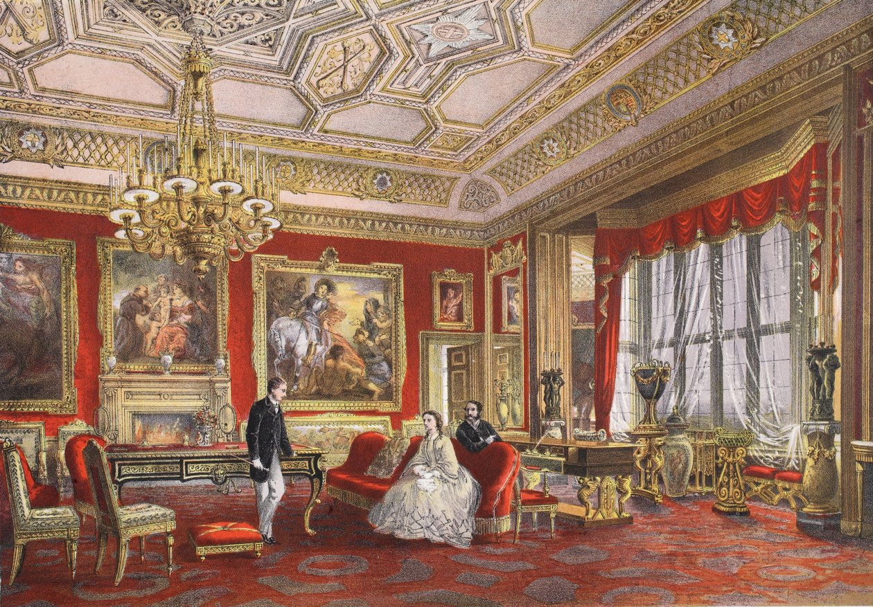 De Rubens Kamer, Windsor Castle, uit A Memorial of the Marriage of Edward VII and Alexandra of Denmark, pub. 1864 door English School