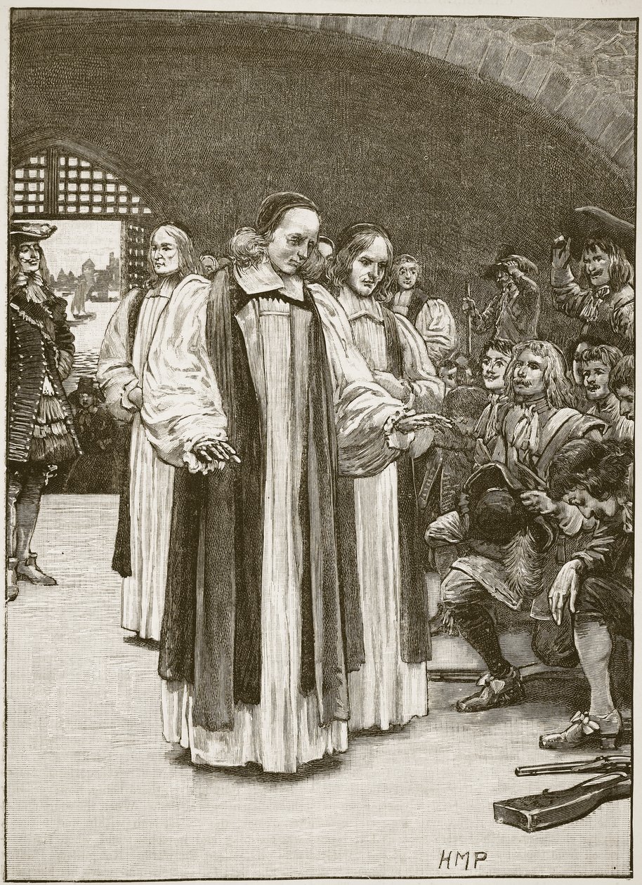 De zeven bisschoppen betreden de Tower, illustratie uit Cassells Illustrated History of England door English School