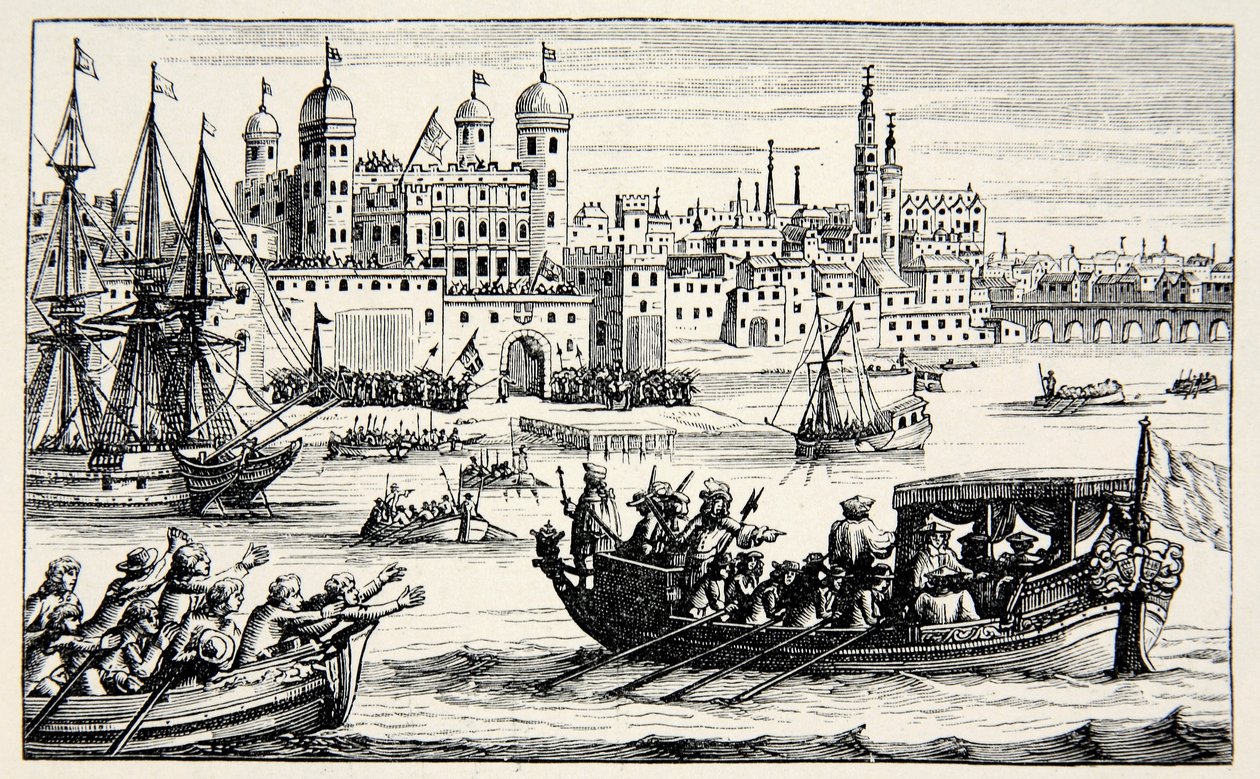 De zeven bisschoppen op weg naar de Tower, april 1688 door English School