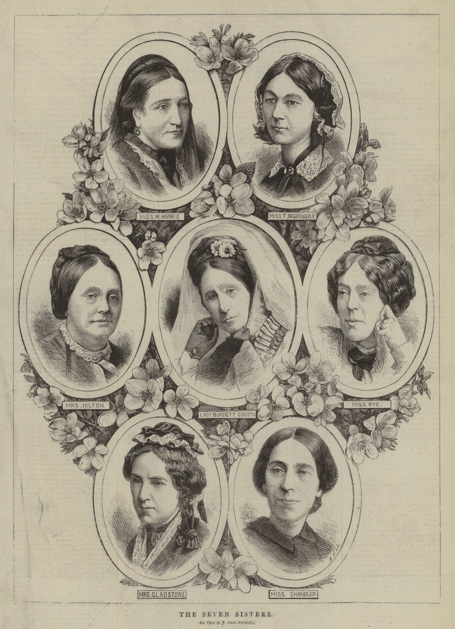 De zeven zusters (gravure) door English School