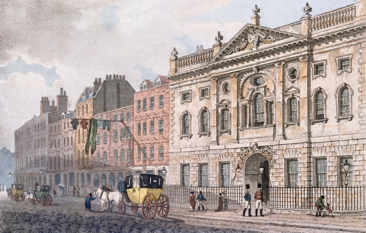 De zuidkant van Ironmongers Hall, uit 
