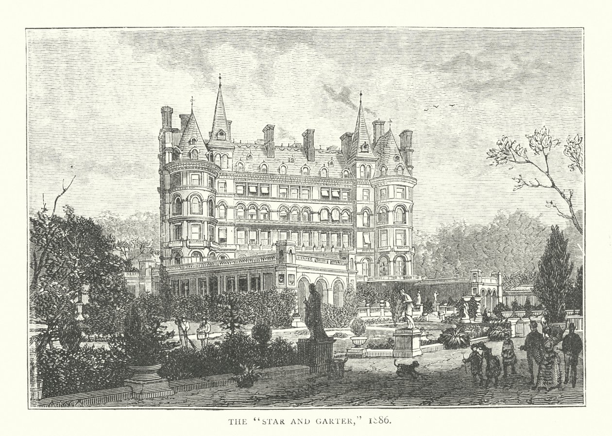 De "Star and Garter", 1886 (gravure) door English School