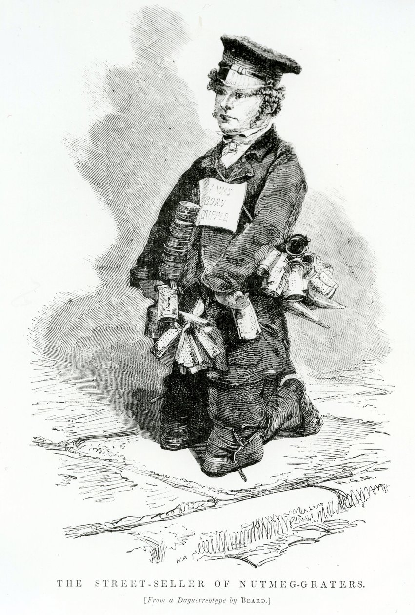 De Straatverkoper van Nootmuskaatraspen, c.1840 door English School