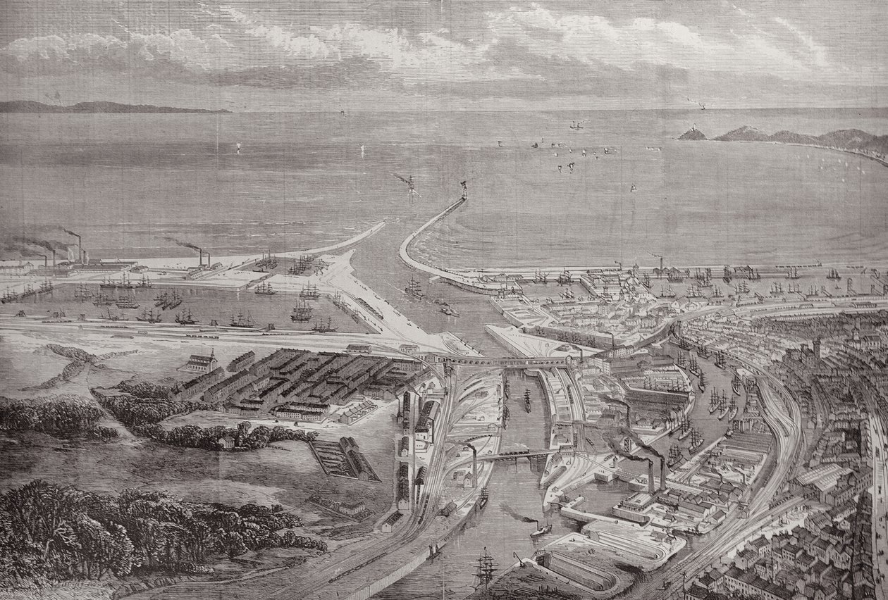 De Haven en Docks van Swansea, uit The Illustrated London News, 22 oktober 1881 door English School