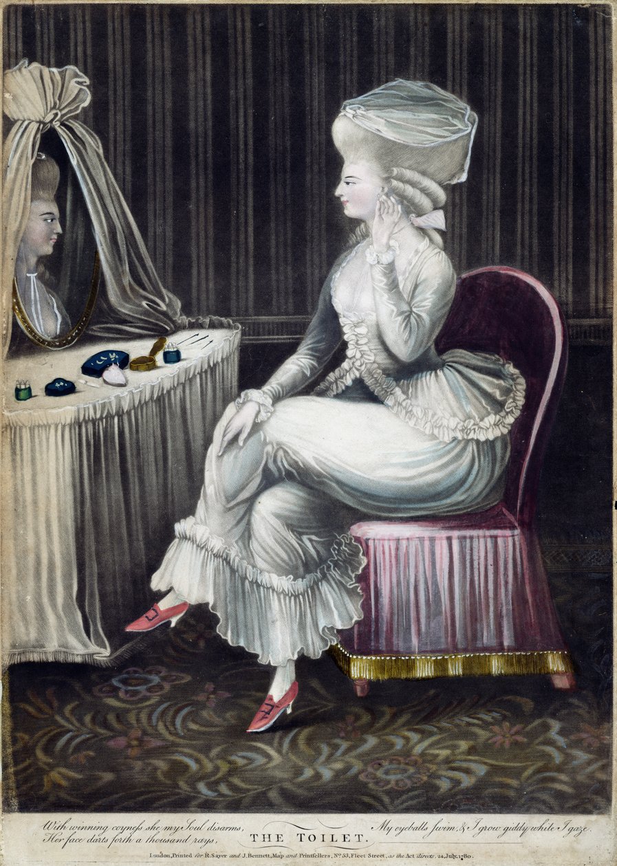 De Toilette, uitgegeven door Robert Sayer en J. Bennett, 1780 door English School