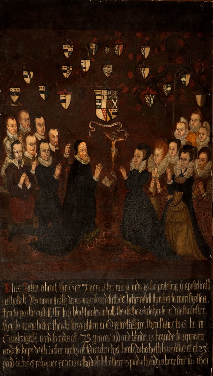De familie Towneley in gebed, c.1800 door English School