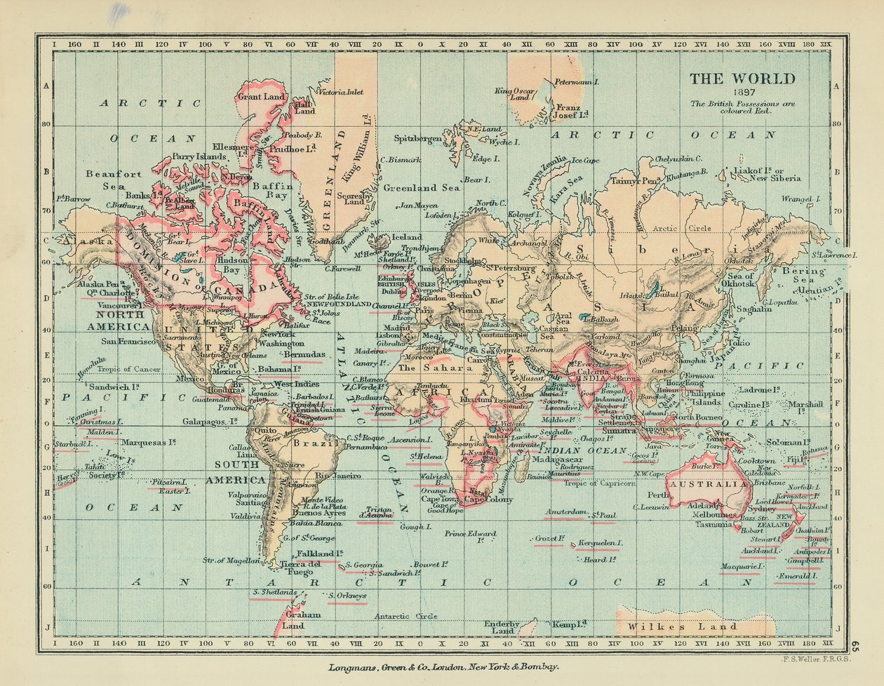 De wereld (kleurenlitho) door English School