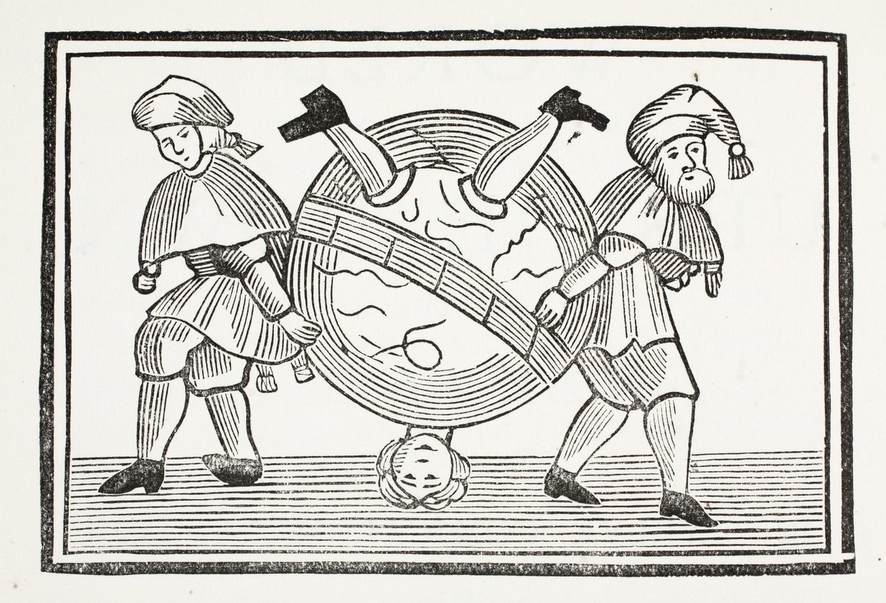 De Wereld op zijn Kop, illustratie uit Chap-books van de Achttiende Eeuw door John Ashton, uitgegeven 1882 door English School