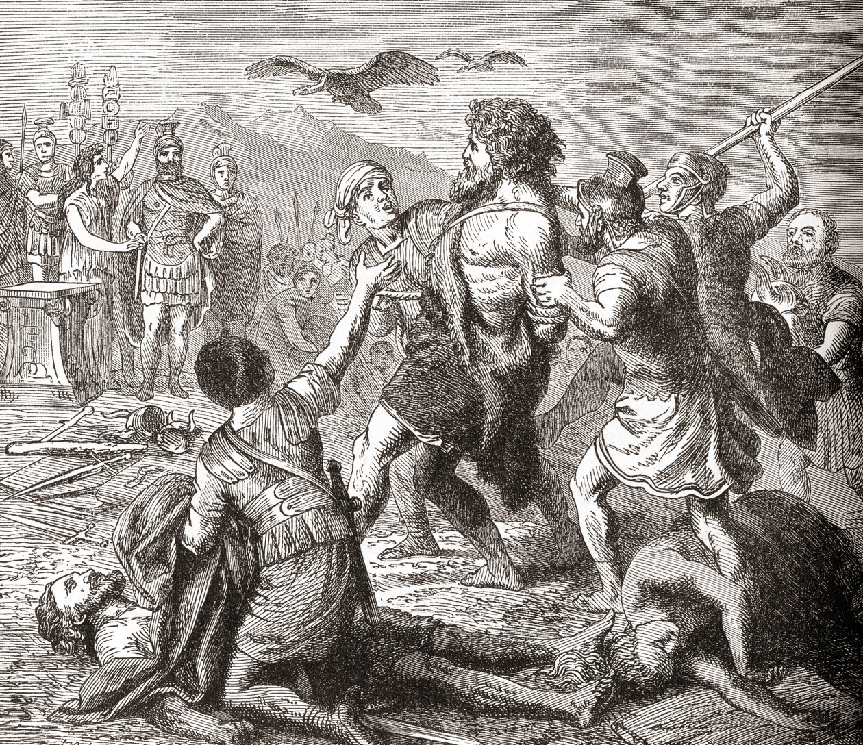 De gevangenneming van Teutobochus, een legendarische reus en koning van de Teutonen, uit Ward en Lock