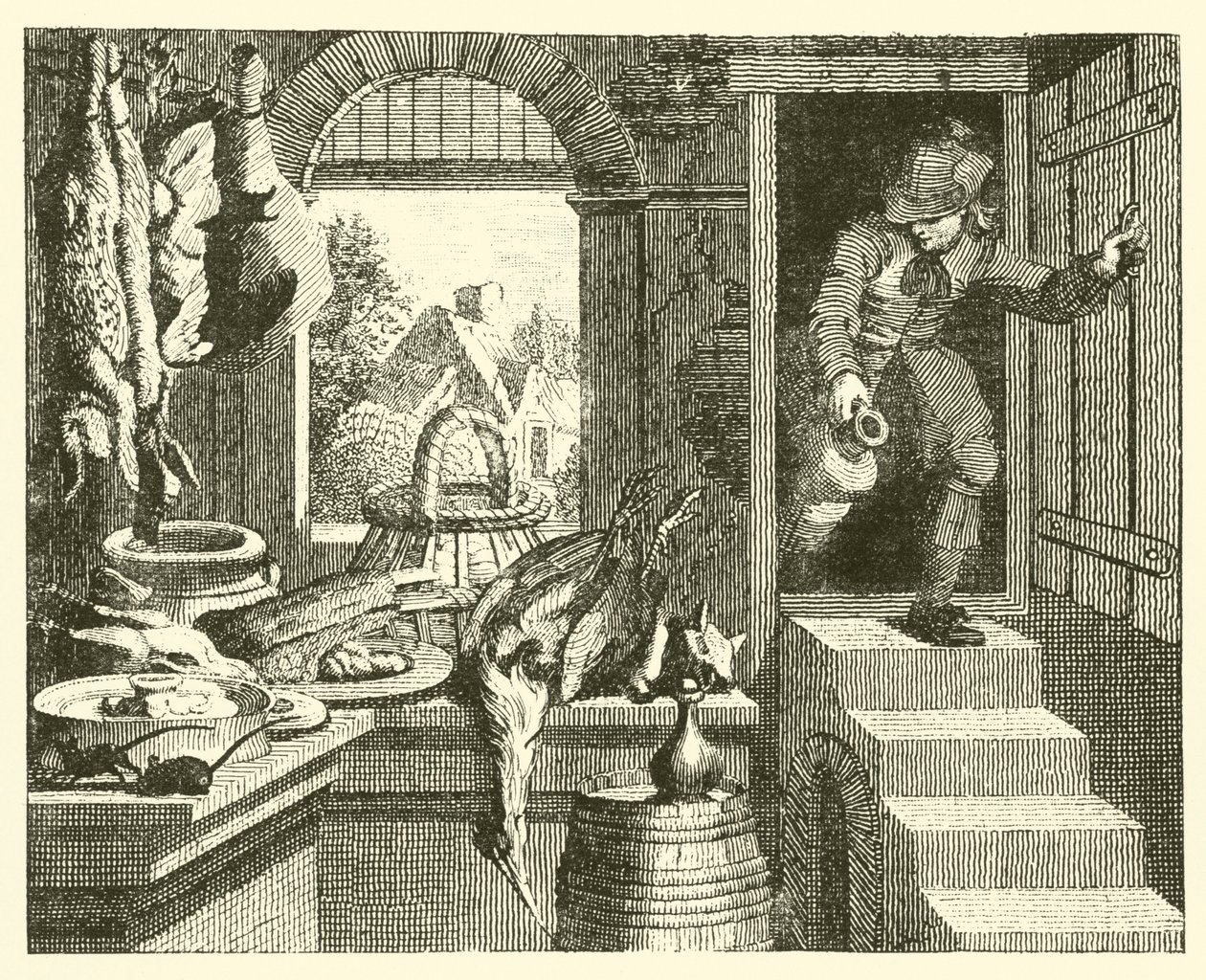 De plattelandsmuis en de stadsmuis (gravure) door English School