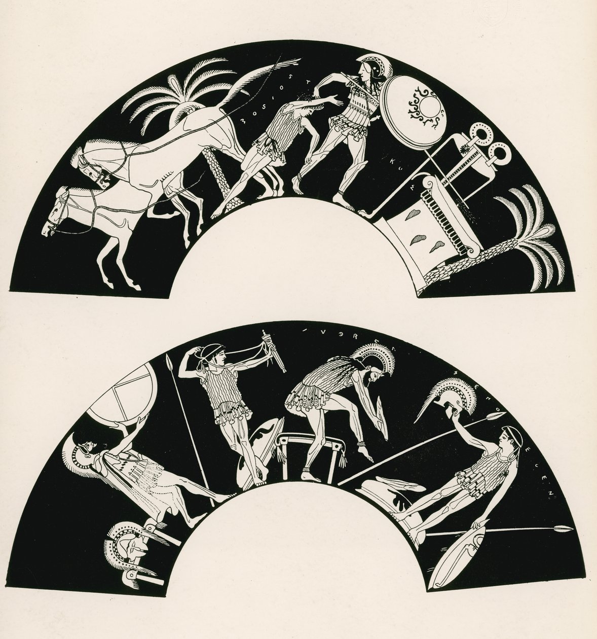 De dood van Troilos (gravure) door English School