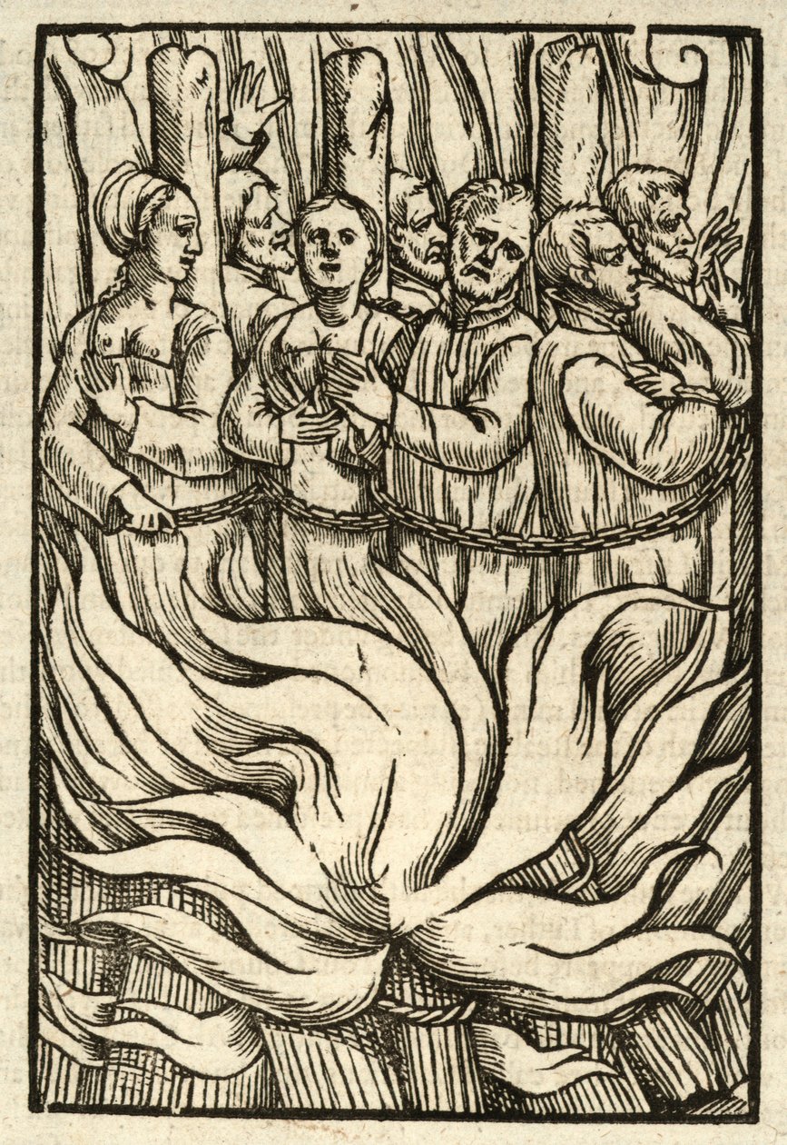 Het martelaarschap van vele slachtoffers (gravure) door English School