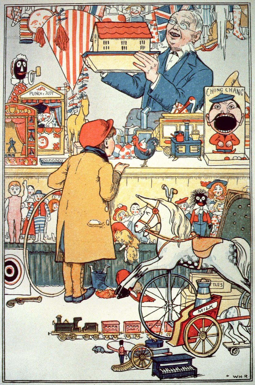 De speelgoedwinkel, ca. 1910 door English School