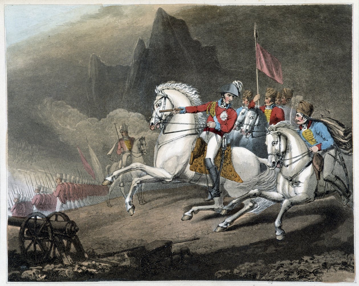 De overwinningen van de hertog van Wellington (van de platen van R. Westall), Londen, uitgegeven door Thomas Davidson door English School