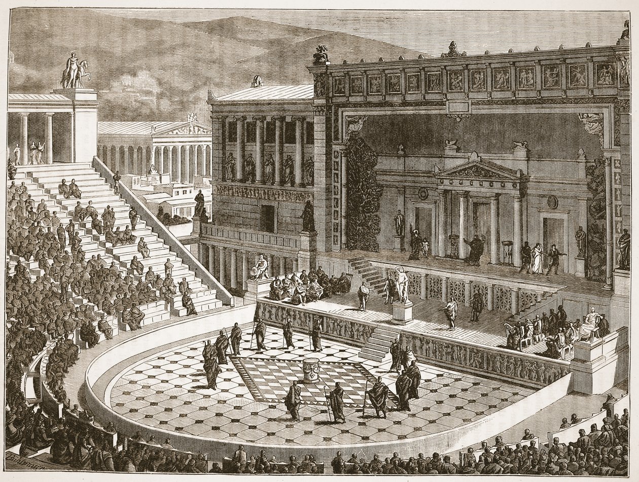 Theater van Dionysus in Athene door English School