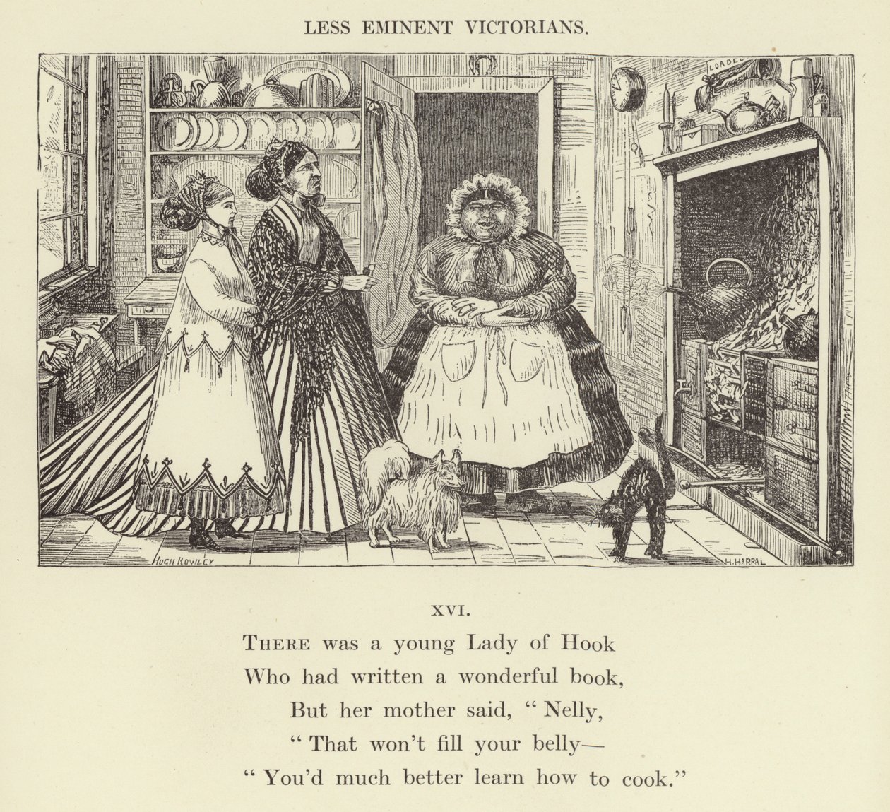 Er was een jonge dame van Hook (gravure) door English School