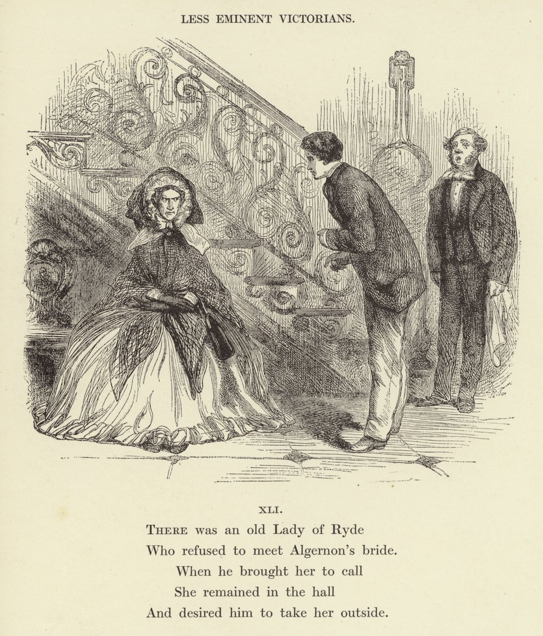 Er was een oude dame van Ryde (gravure) door English School