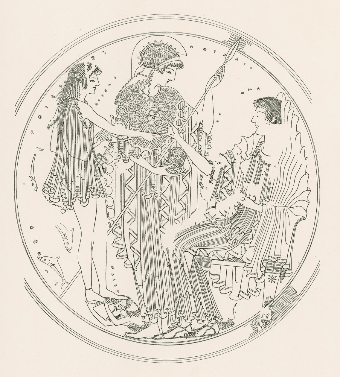 Theseus en Amphitrite (gravure) door English School